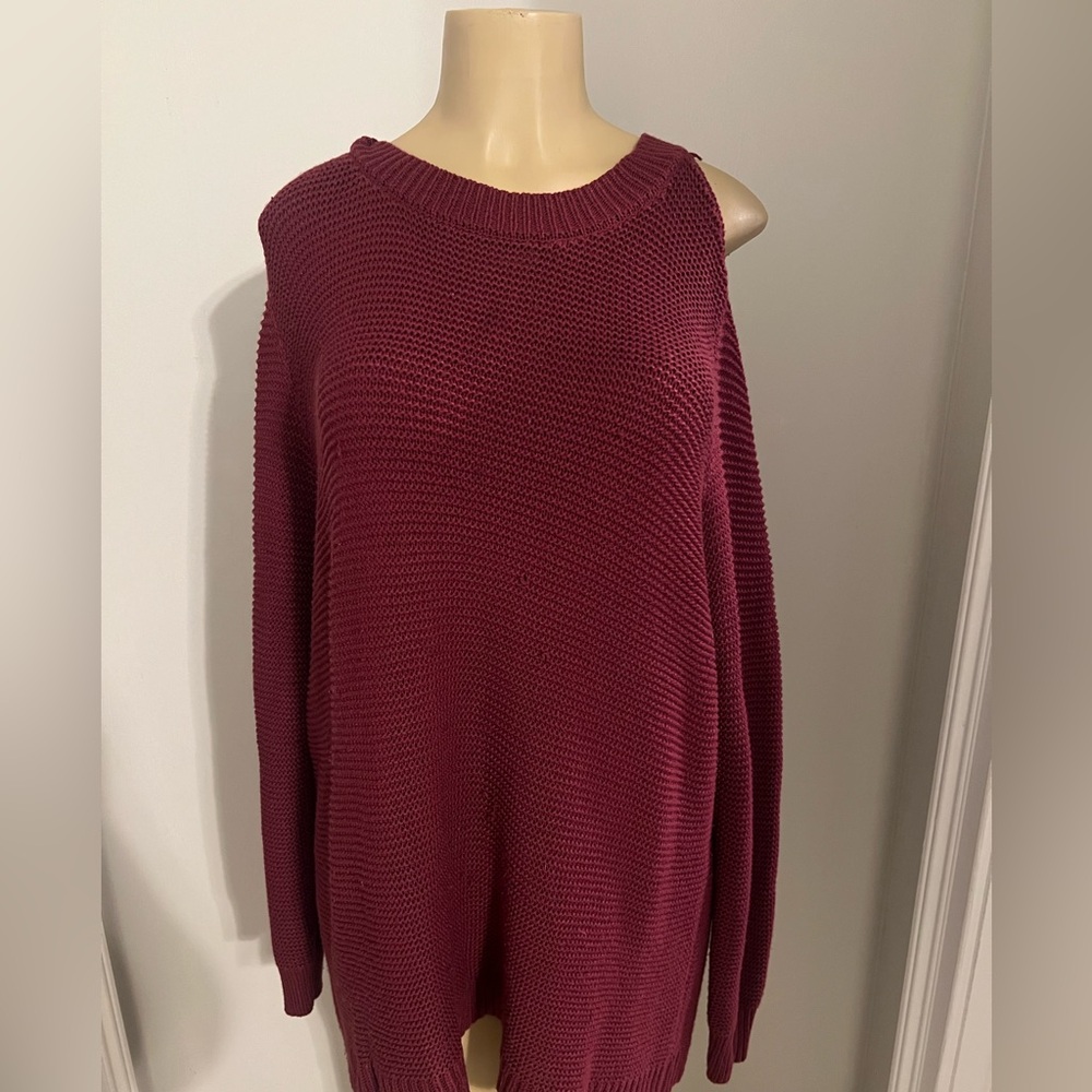 Knit Sweater with cut out shoulder